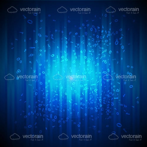Abstract Blue Background with Binary Code Pattern
